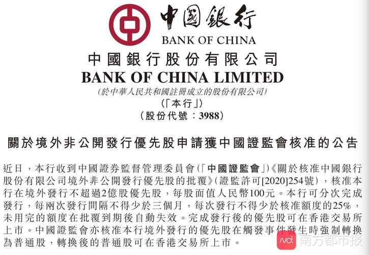 中国银行境外优先股股息派发方案_中国银行境外优先股股息税率_中国银行 境外优先股